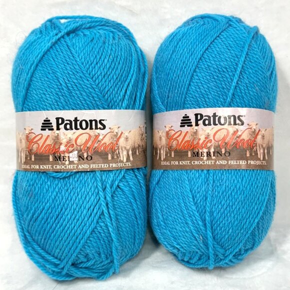 Patons Classic Wool "Too Teal" Yarn. 100% Wool - Lot of 2 new Skeins - Picture 1 of 6